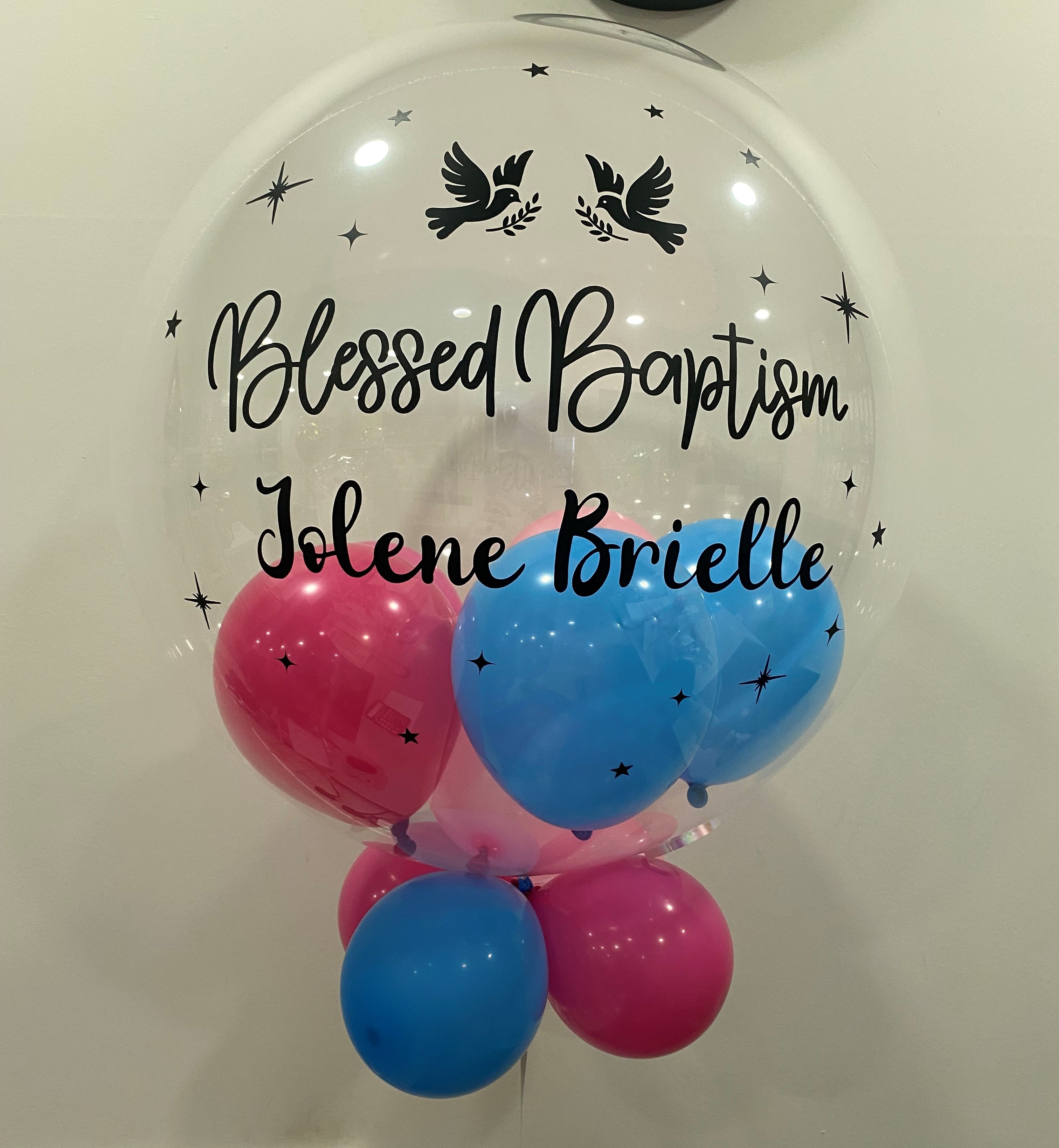 Personalised Blessed Baptism Bubble Balloon
